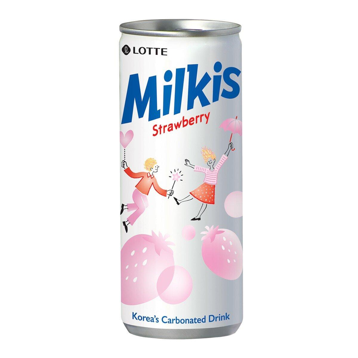 韓國樂天 草莓乳酸蘇打風味飲롯데 딸기맛 밀키스250ml